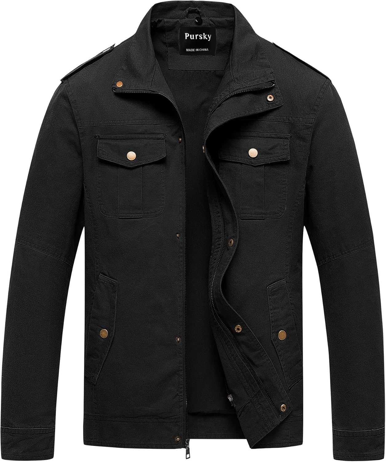 Pursky Mens Military Jacket Fall Weather Ready