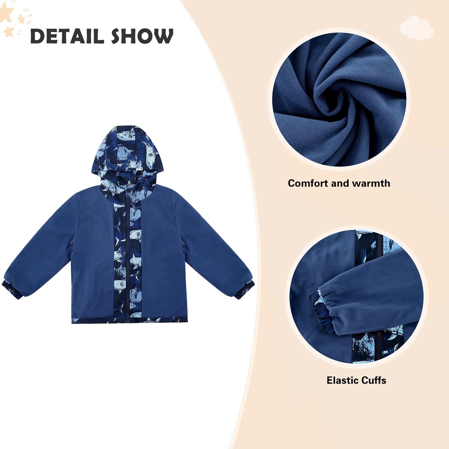 Warm Winter Kids Jackets Eco-Friendly Fleece Coats for Boys