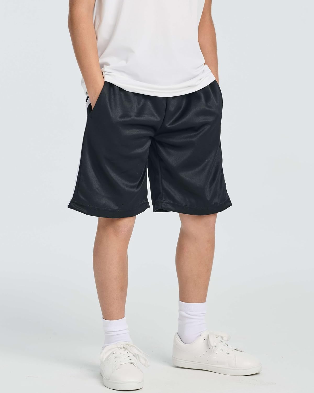 Real Essentials 5 Pack Boys Basketball Shorts with Pockets