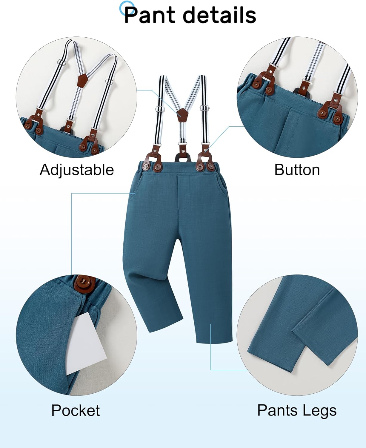YALLET Toddler Boy bowtie Dress Shirt Suspender PantsShot gun bundle
