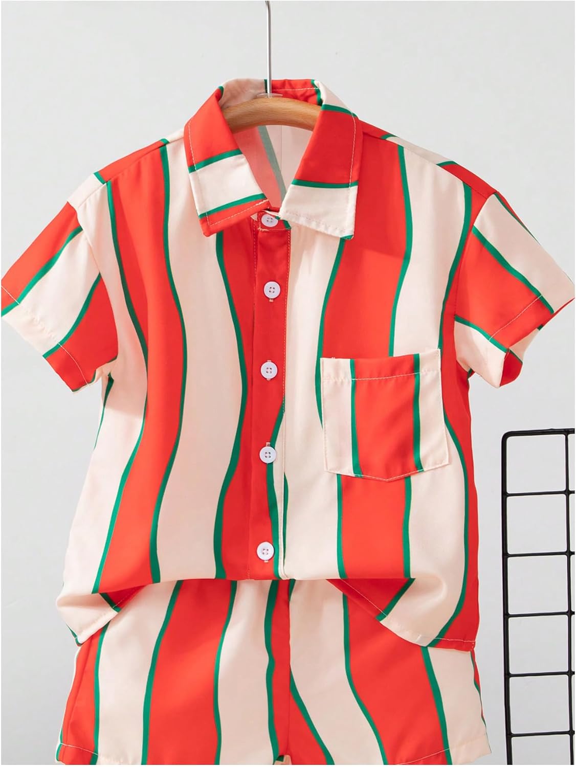 Perfect Boys 2-Piece Outfit Casual Striped Button Down Set
