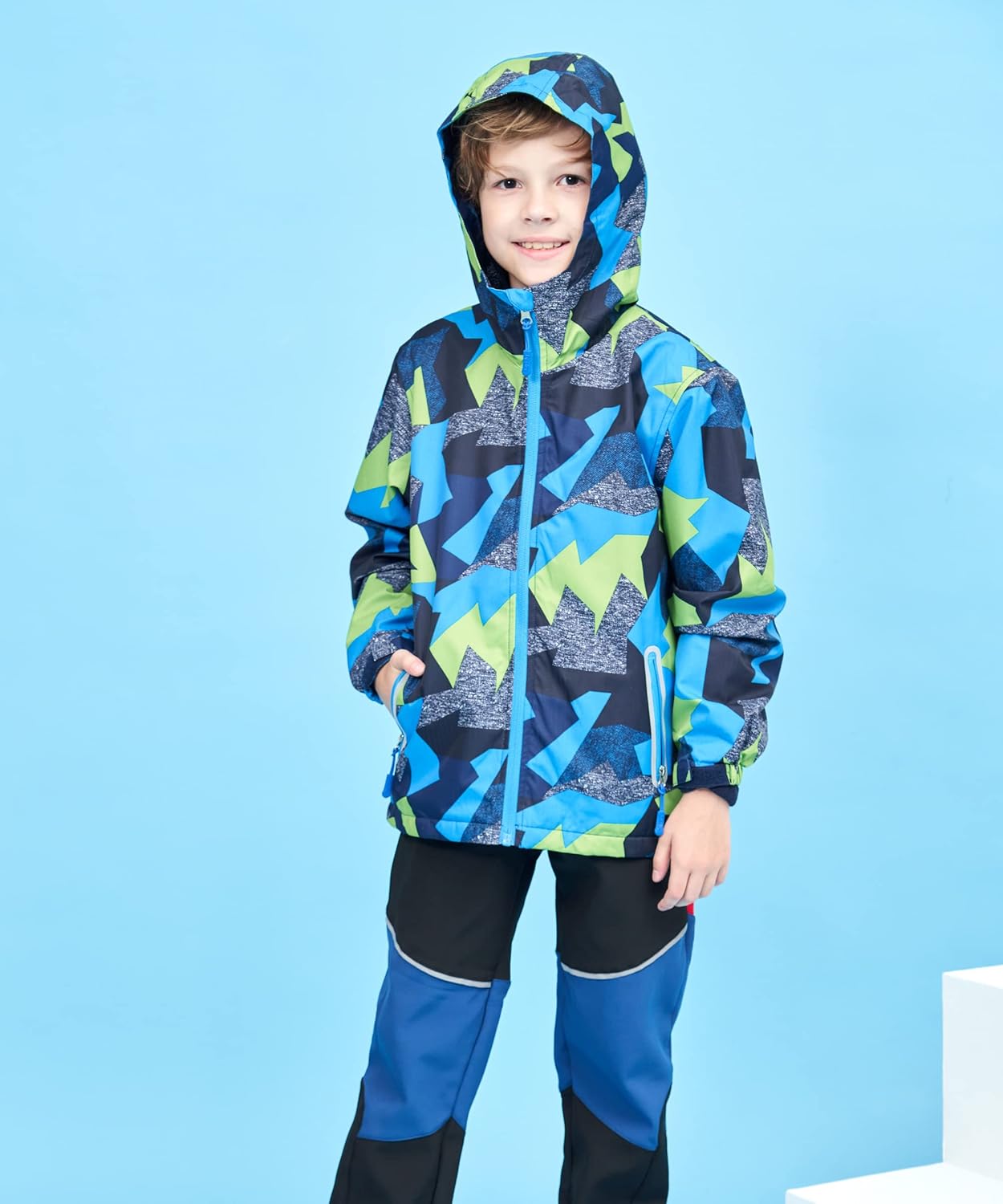 M2C Boys Color Block Fleece Jacket with Hood