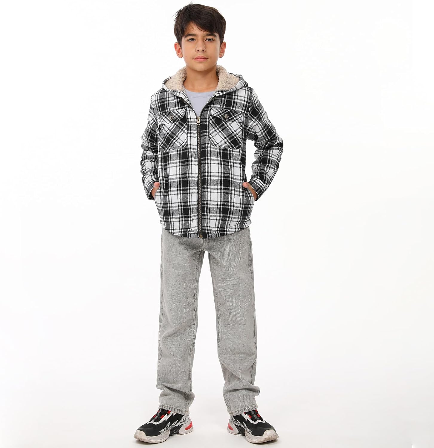 ThCreasa Boys Plaid Flannel Jackets