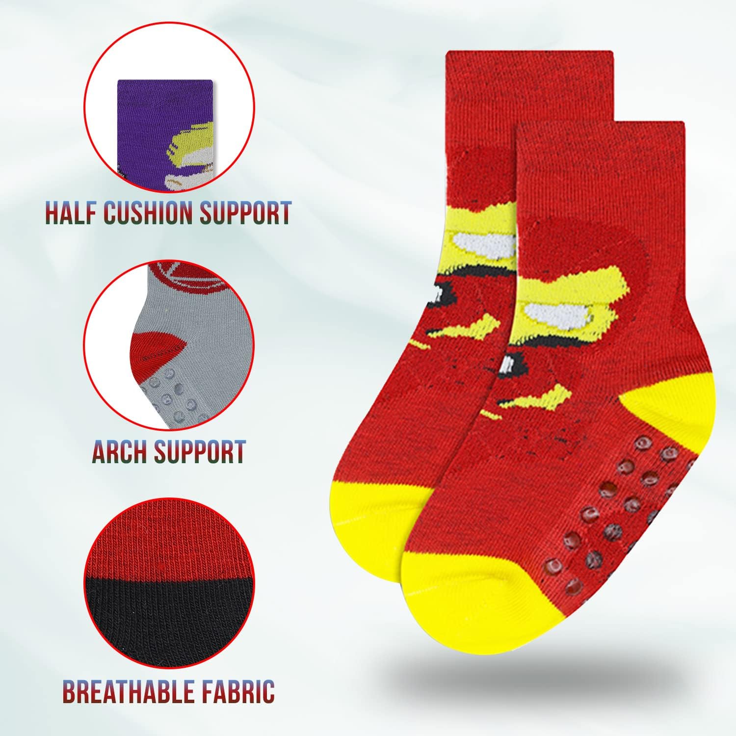 Marvel Spiderman Grip Socks Toddler Boys Back-to-School and Winter