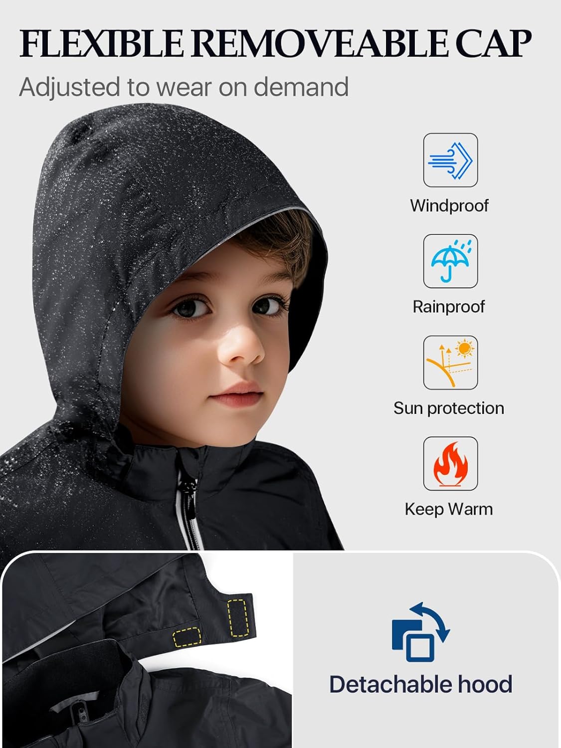 PAMLULU Boys Girls Kids Softshell Jacket With Hood