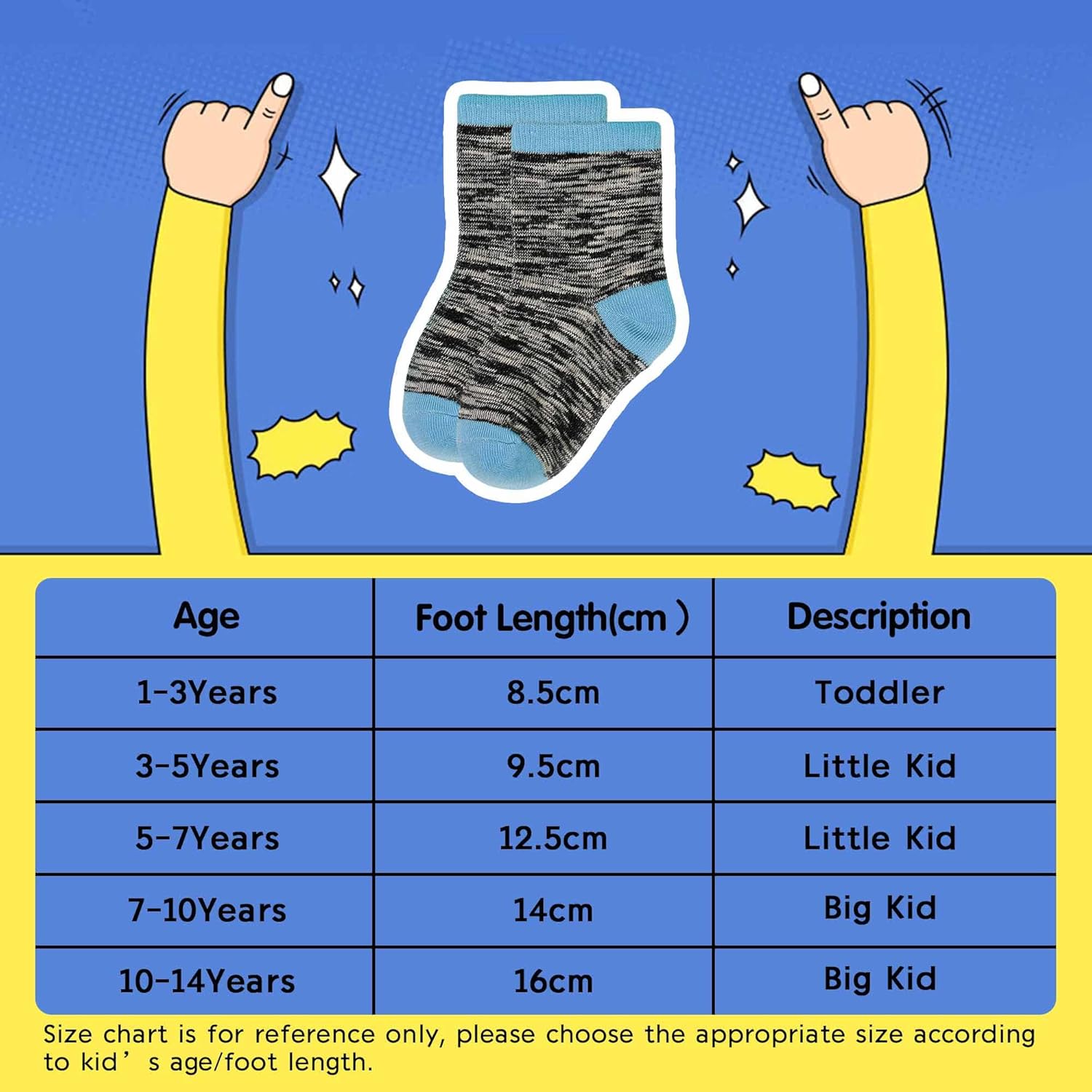 Kids Socks Toddler Crew Socks Boys Girls - Breathable Comfy and Durable