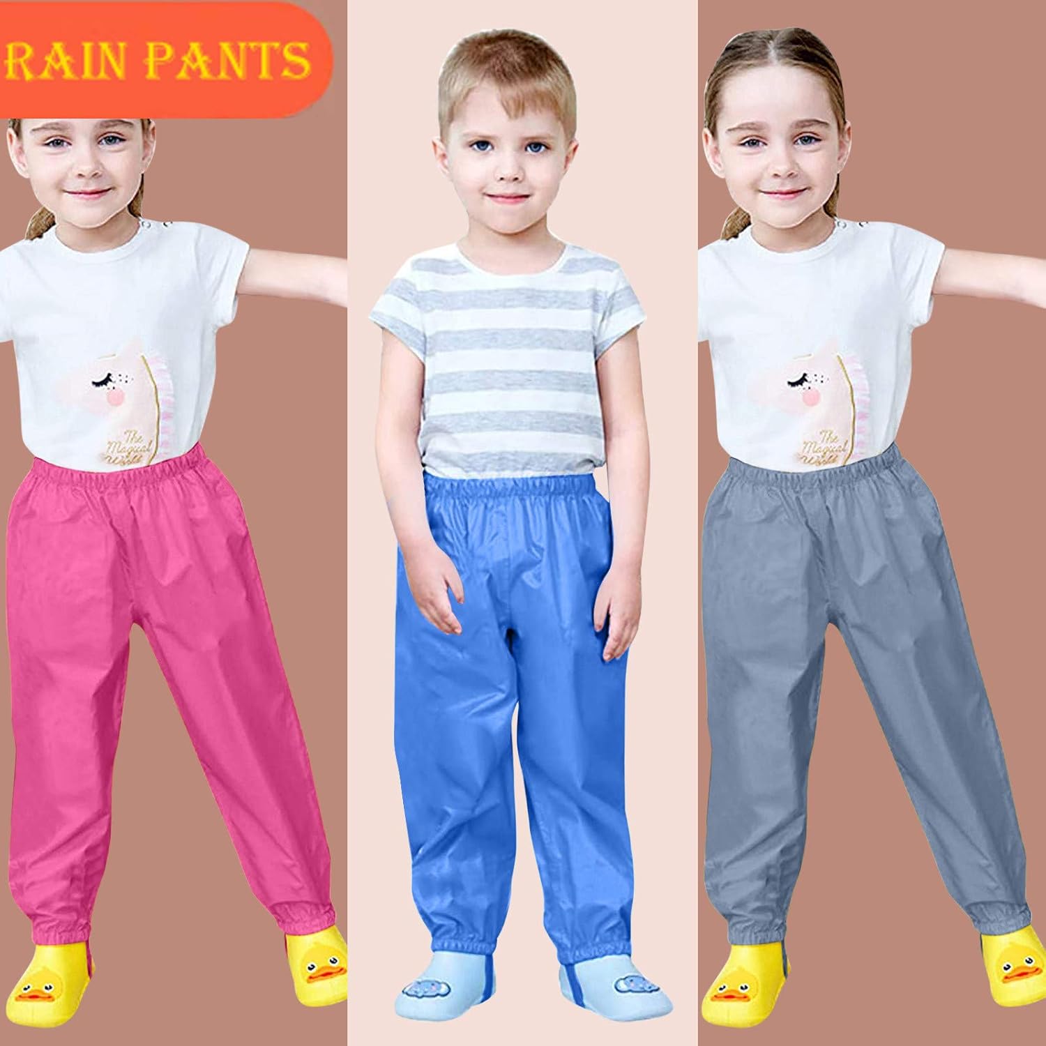 Generic Kids Boys Reflective Windproof Rain Pants Toddler waterproof
