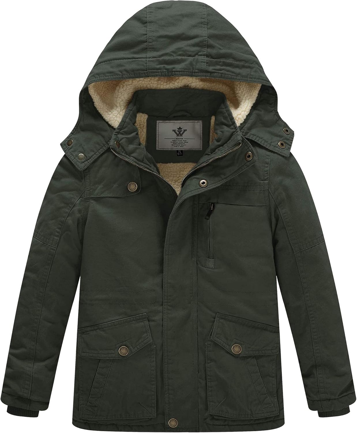 WenVen Boys Winter Thicken Cotton Coat