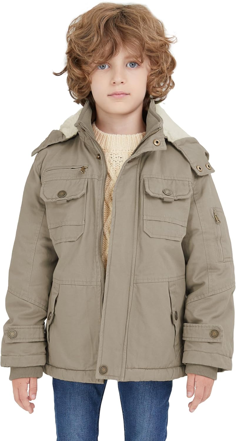 WenVen Boys Winter Sherpa JacketThick Insulation and Style