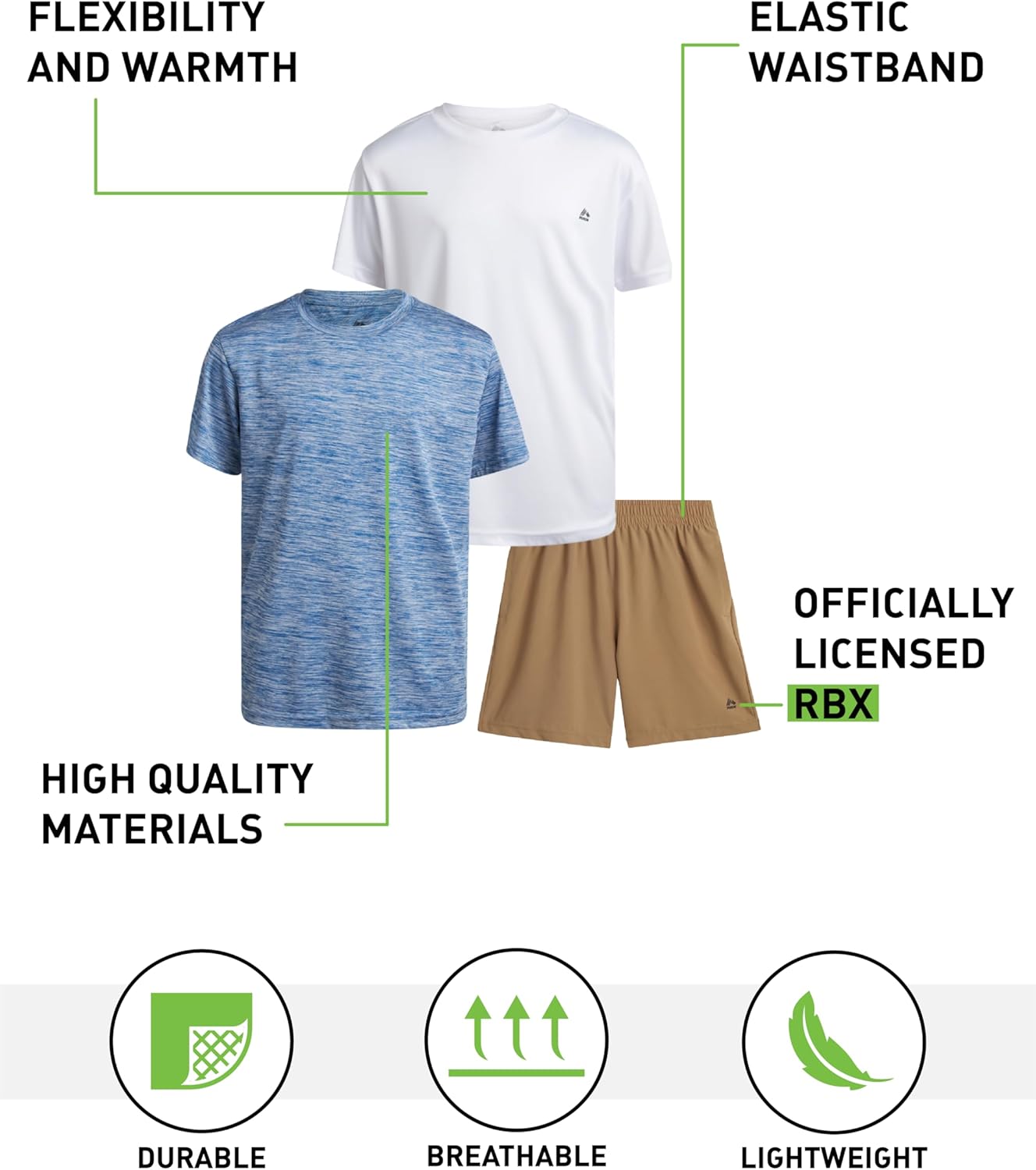 RBX Boys 3-Piece Active Activewear Set Performance and Style