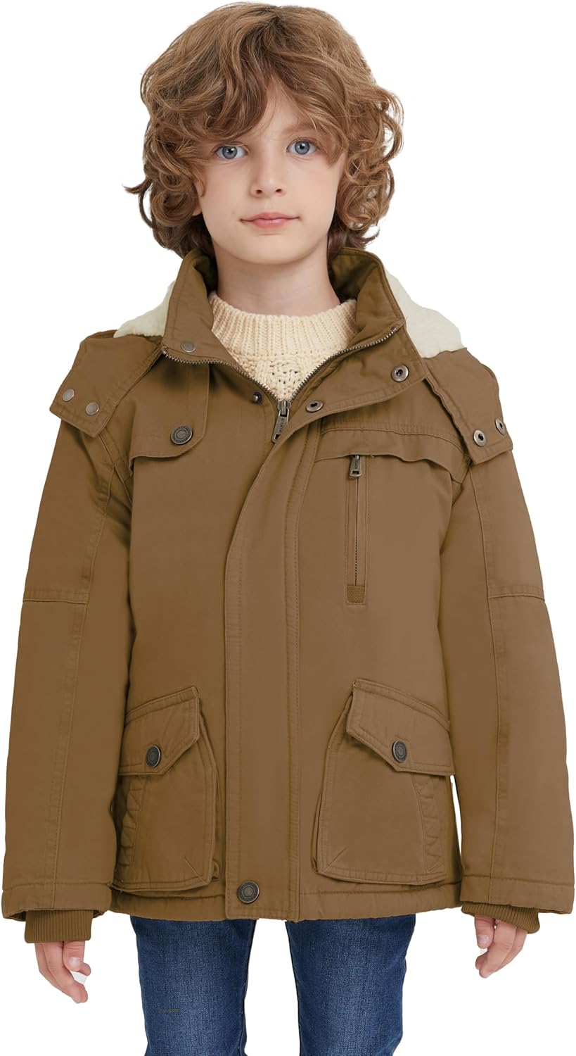 WenVen Boys Winter Thick Cotton Parka