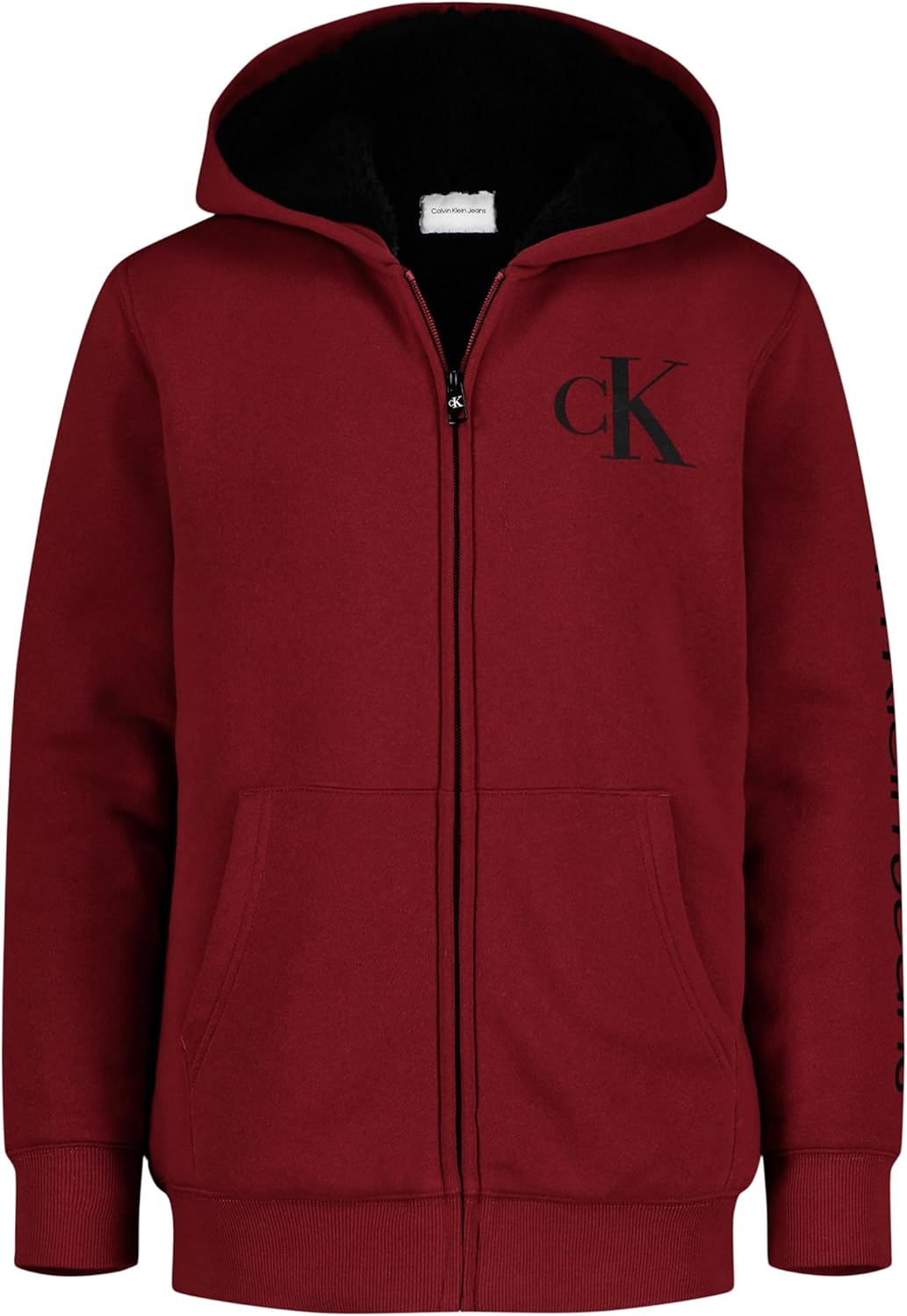Calvin Klein Boys Long Sleeve Full Zip Fleece Hoodie - Cool Weather Regular