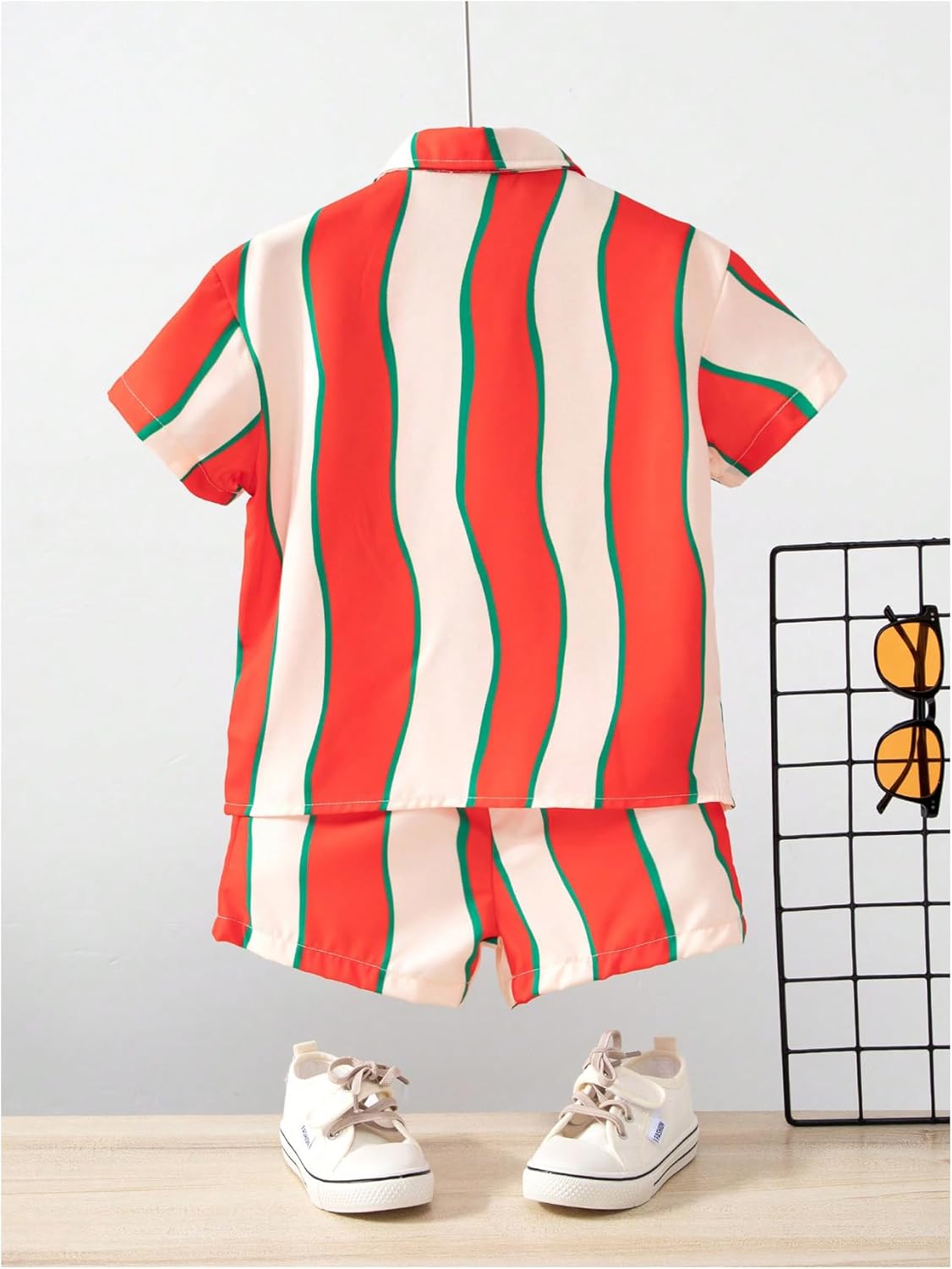 Perfect Boys 2-Piece Outfit Casual Striped Button Down Set