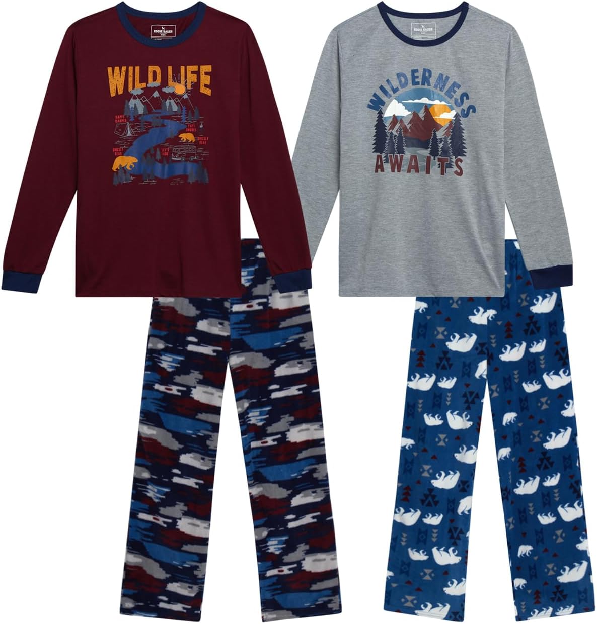Eddie Bauer Boys Pajama Set - Cozy Fleece Graphic Pajamas