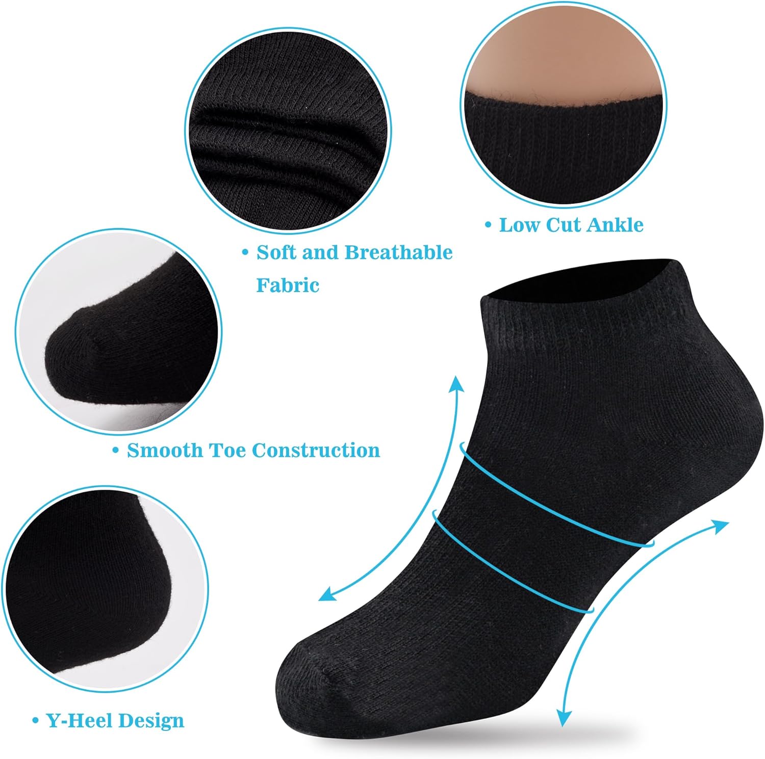 Duufin 12 Pairs Toddler Athletic Ankle Socks 1