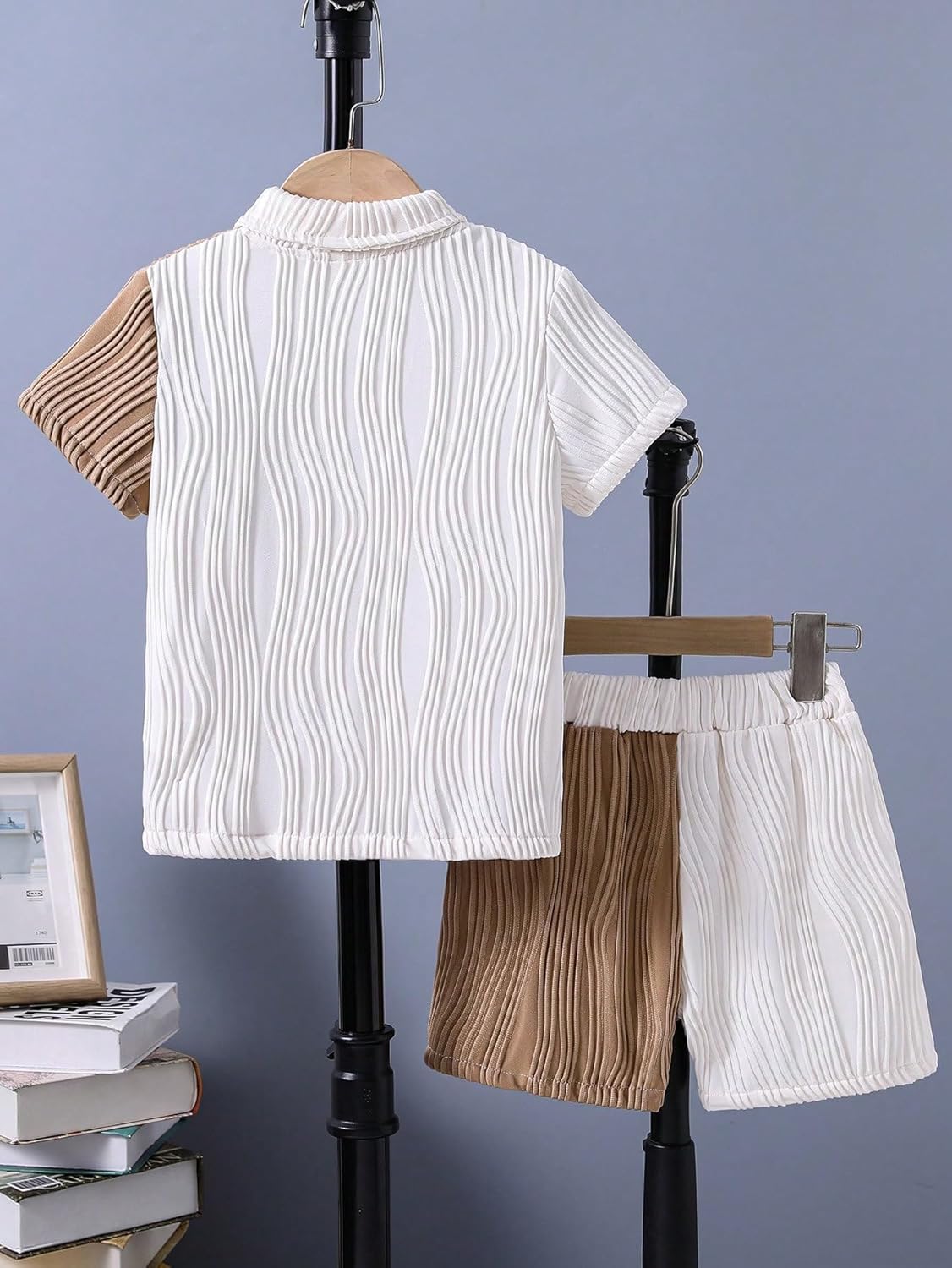 SweatyRocks Boys Two-Piece Button Down Shorts Set