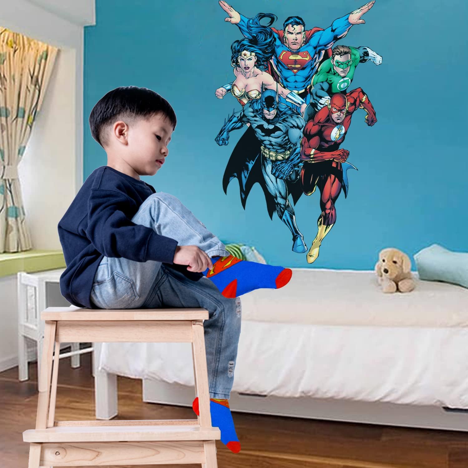 DC Comics Superheroes Socks for Kids Bat Man Cap Team