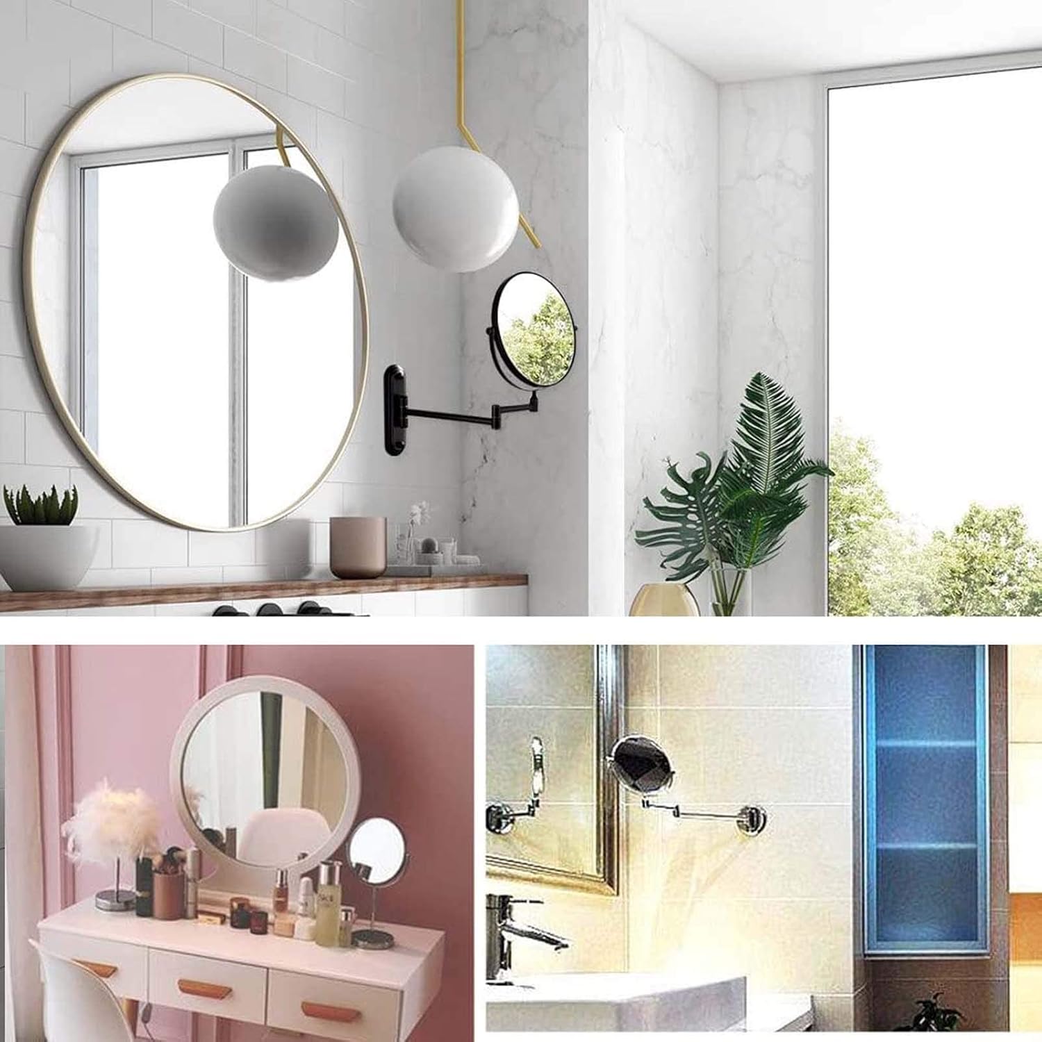 DEIHGE 8-Inch Double-Sided Wall-Mounted Makeup Mirror