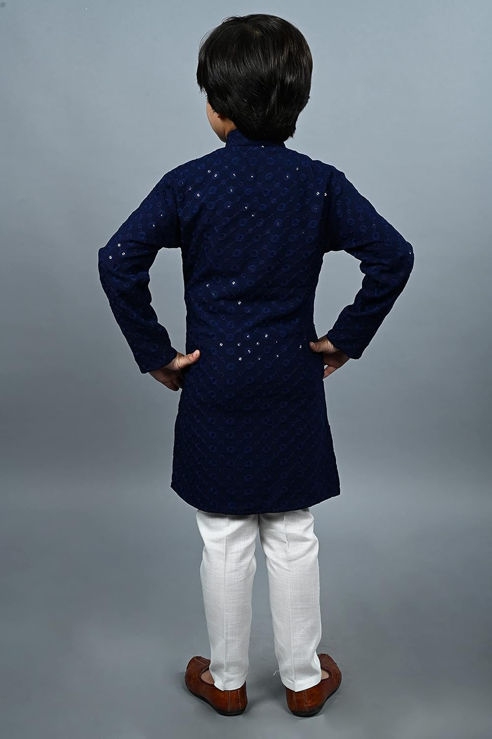 AHHAAAA Boys Sequin Kurta Set