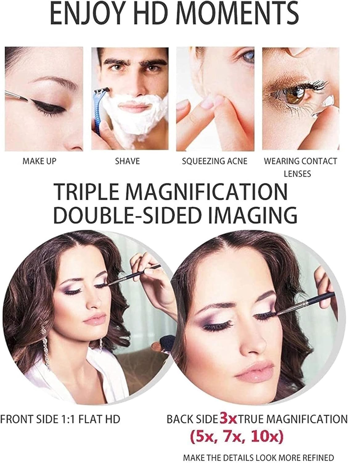 FUDGIO Extendable 360 Rotation Makeup Mirror