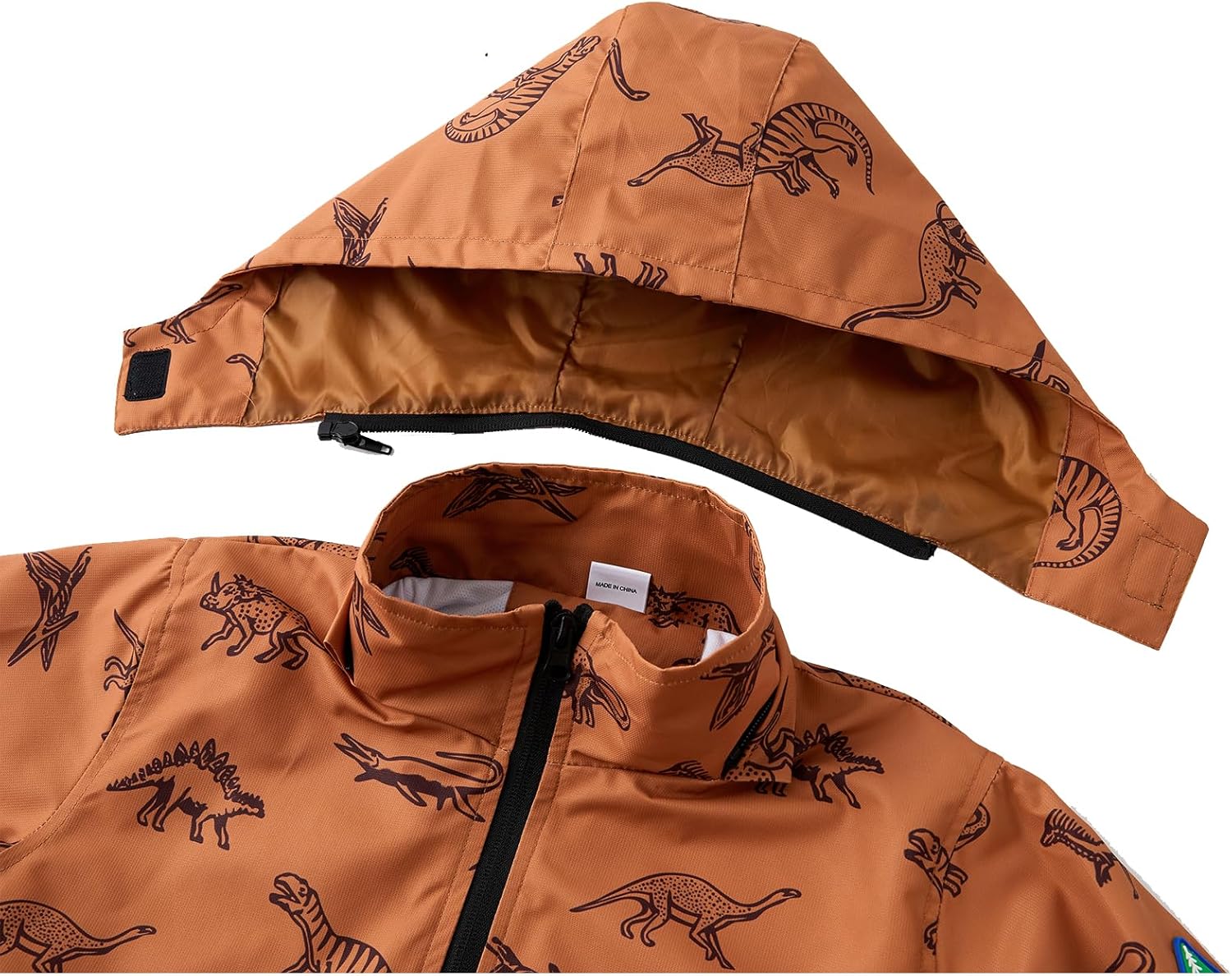 Stay dry look sharp in any weather Boys rain jacket with removable hood