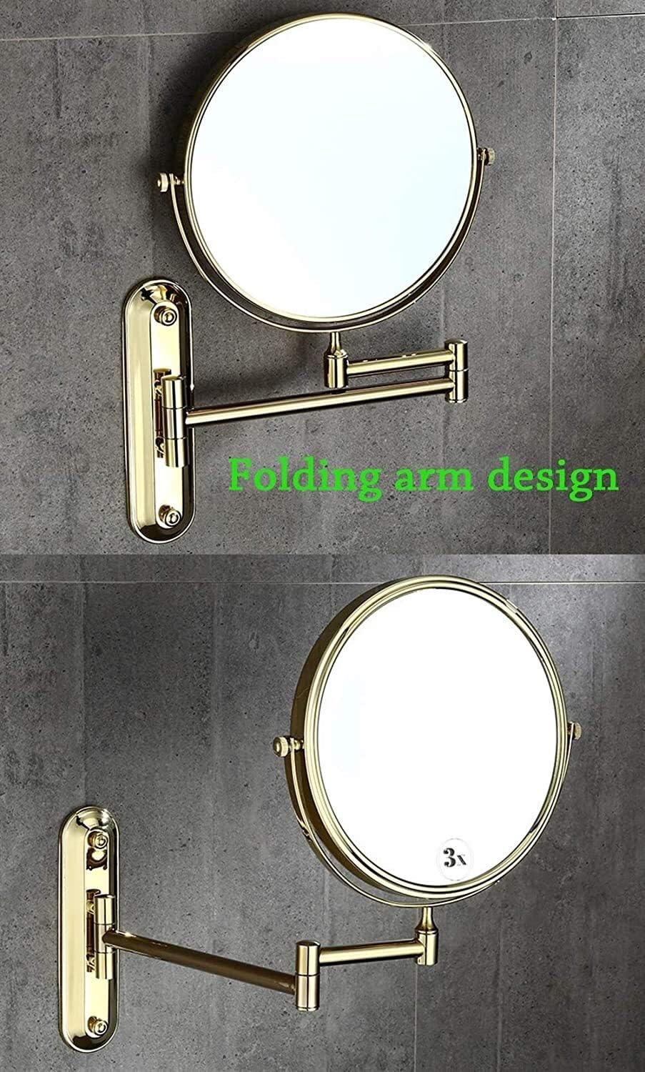 8 Inch Double-Sided Vanity Mirror with 3X Magnification