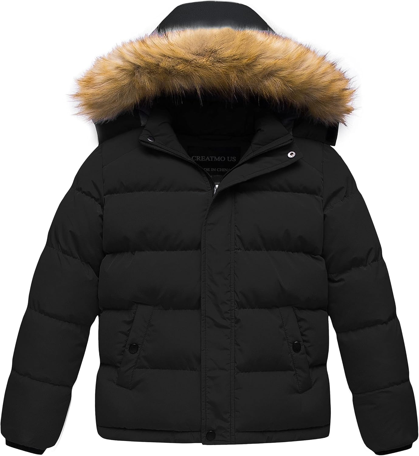 CREATMO US Boys Water Resistant Winter Coat Windbreaker Ski Jacket