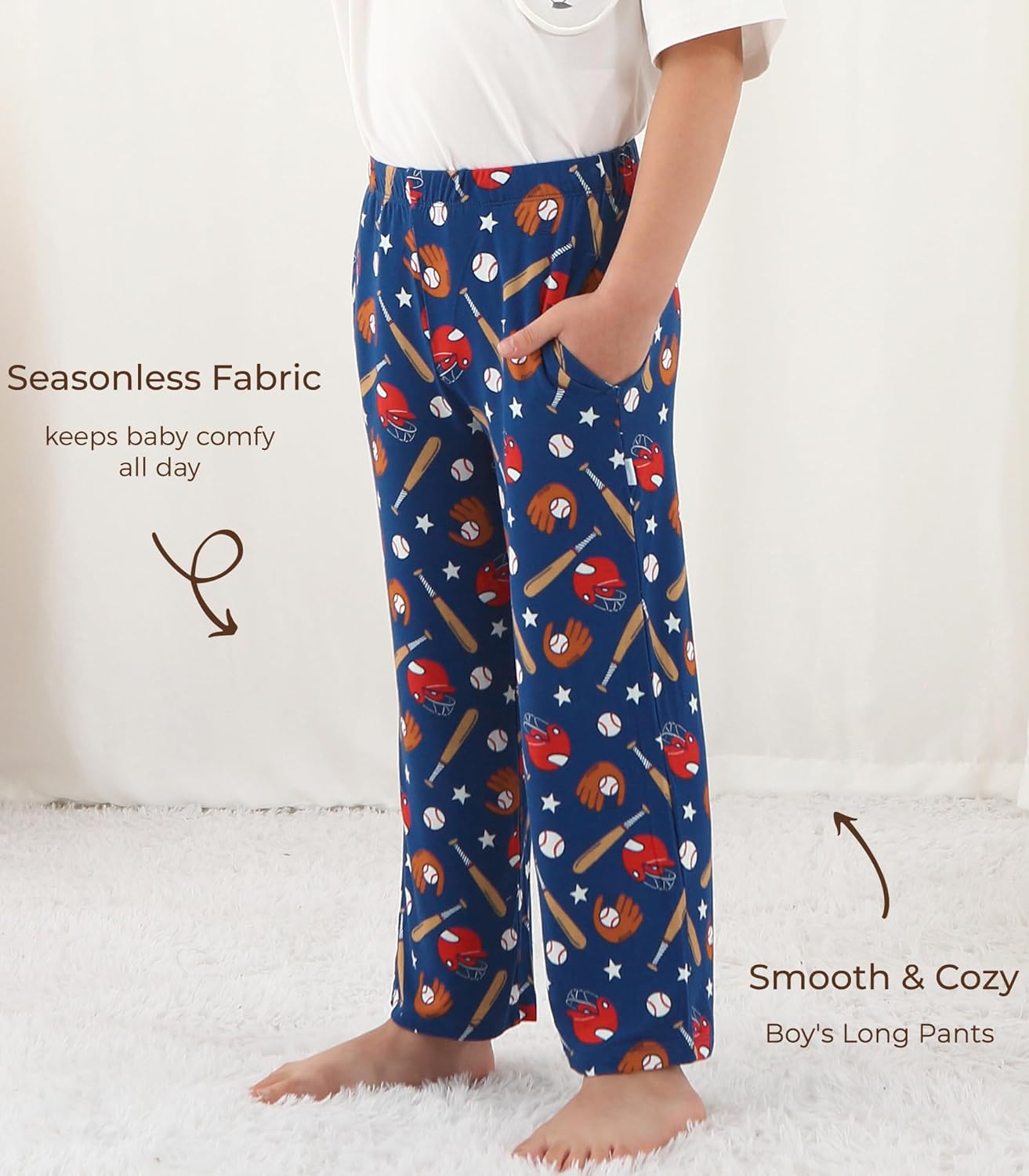 DREAMHALO Visco-Pants Soft Stretchy for Toddler Boys