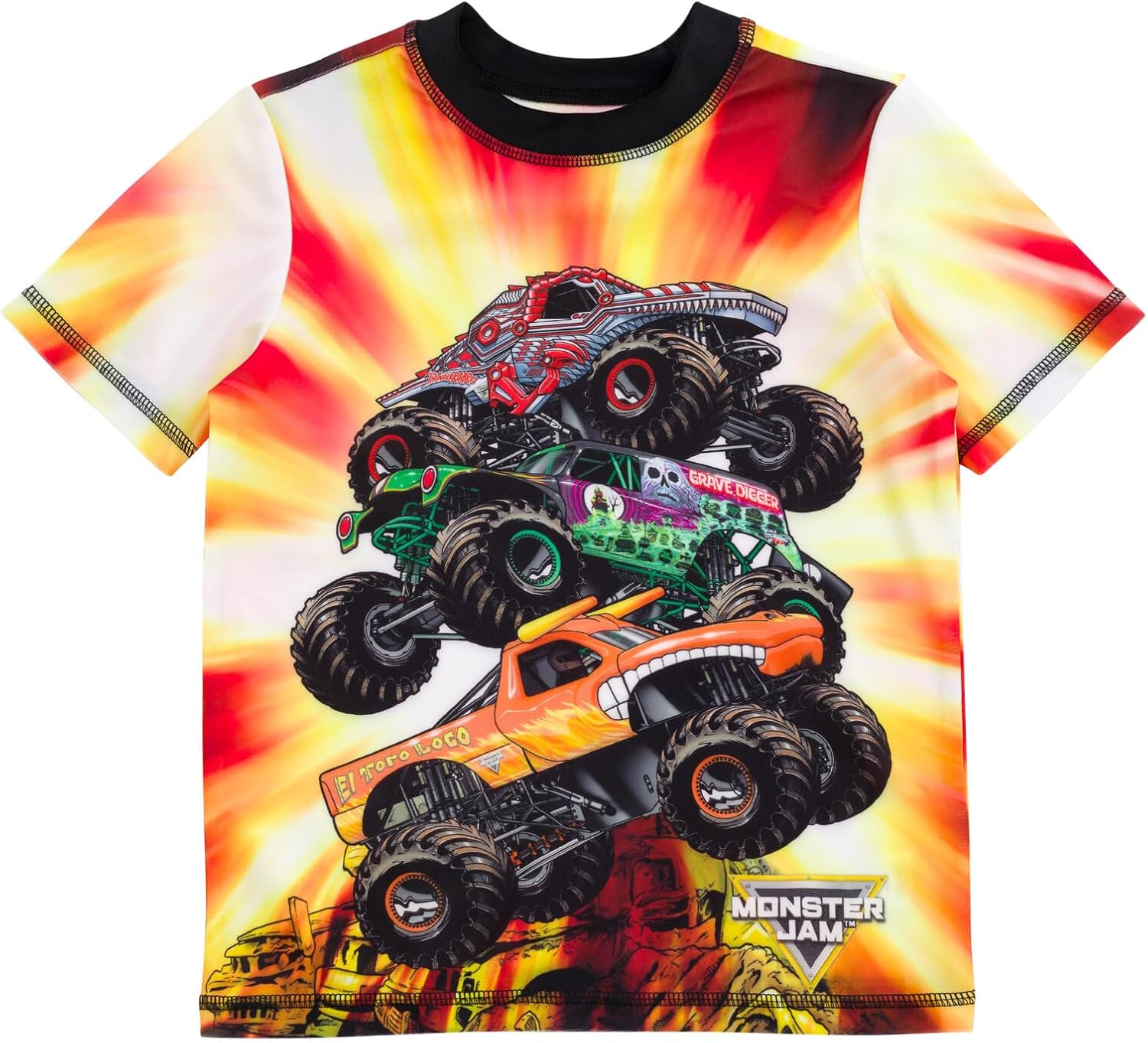 Monster Jam UPF 50 Toddler Boys Swim Outfit Set