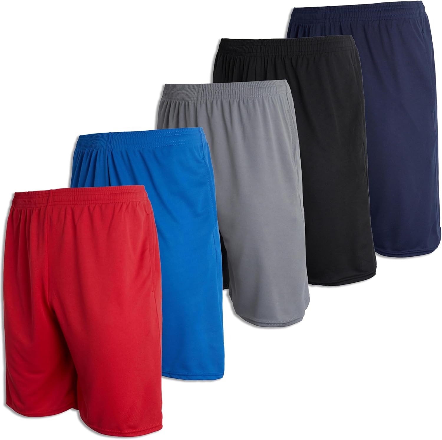 Real Essentials Boys 5 Pack Basketball Shorts