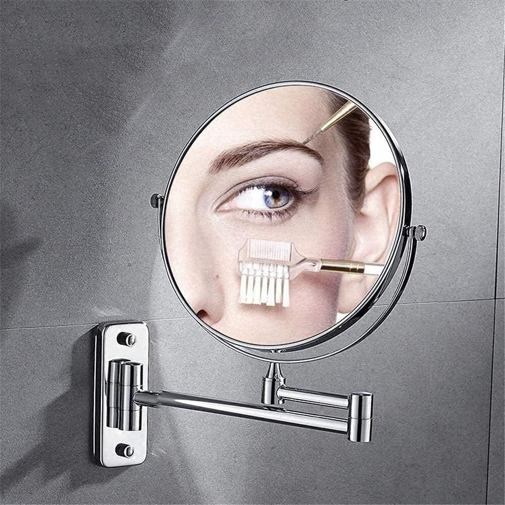 FUDGIO Wall-Mounted Vanity Mirror Folding Telescoping Beauty Assistant
