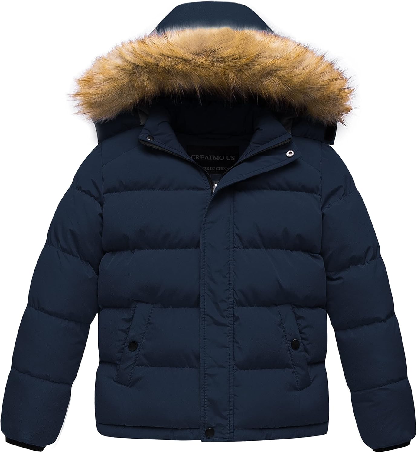 CREATMO US Boys Water Resistant Winter Coats Windbreaker Ski Jacket