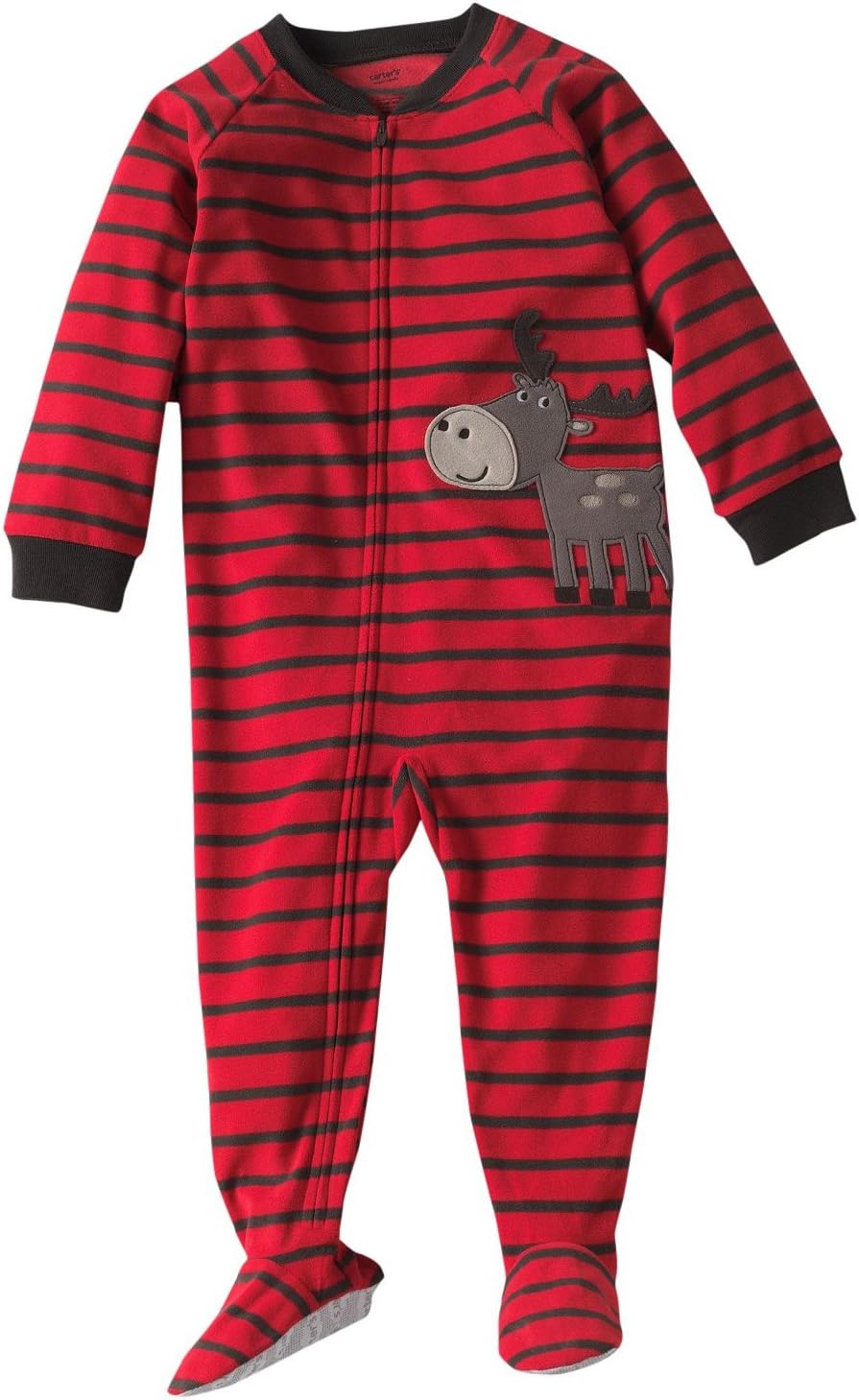 Carters Little Boys Moose Micro Fleep Red Blanket Sleeper