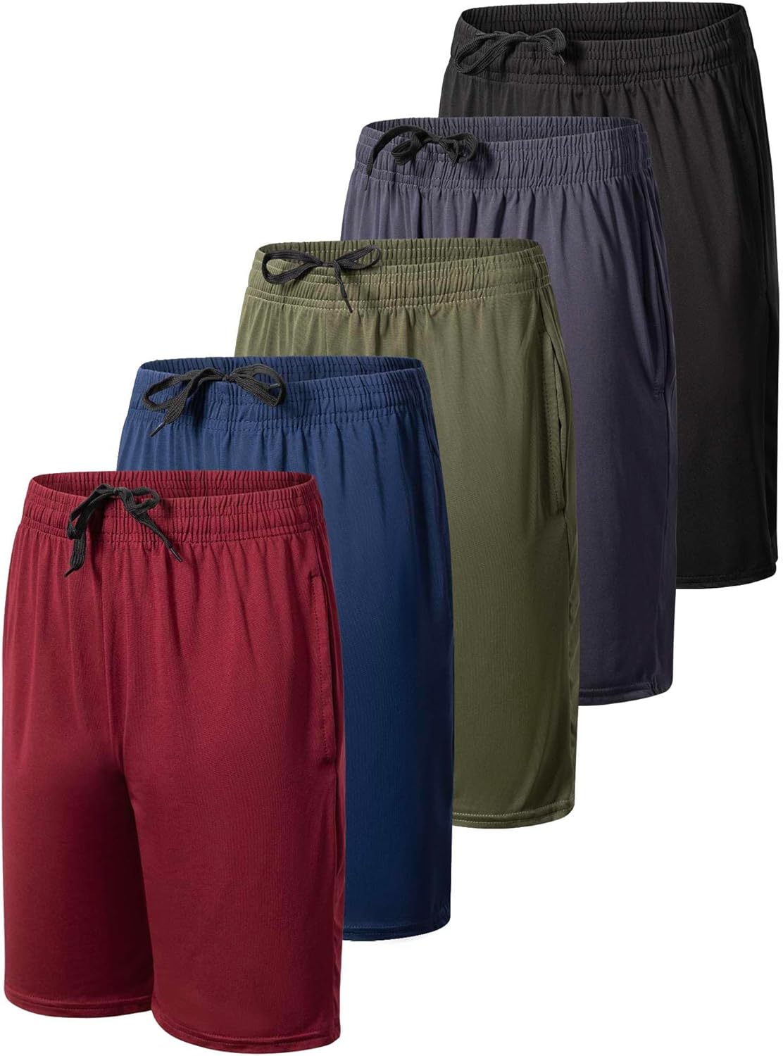 Real Essentials 5-Pack Youth Dry Fit Basketball Shorts