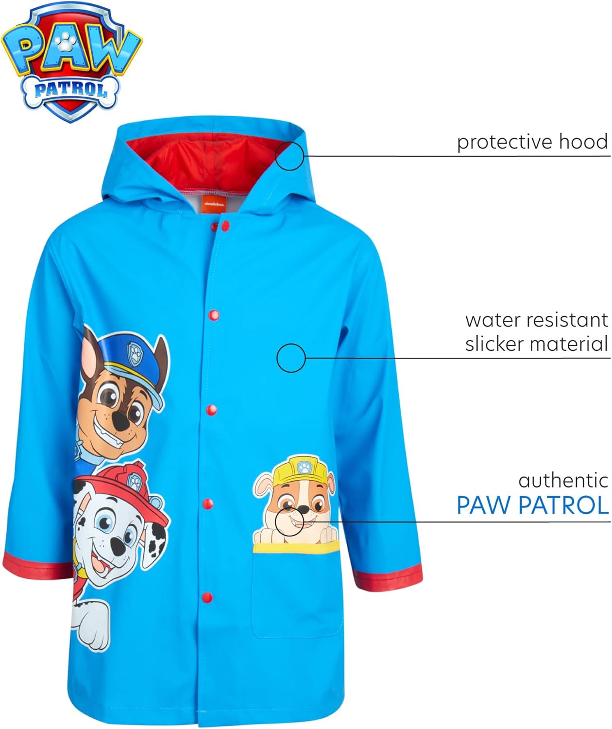 Nickelodeon Boys Slicker Shell Rain Jacket