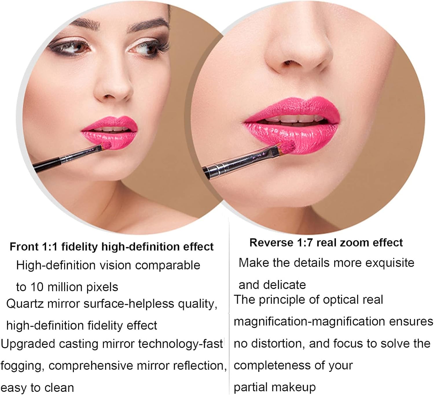 Double Sided Magnification Wall Mounted Makeup Mirror with 360 Swivel