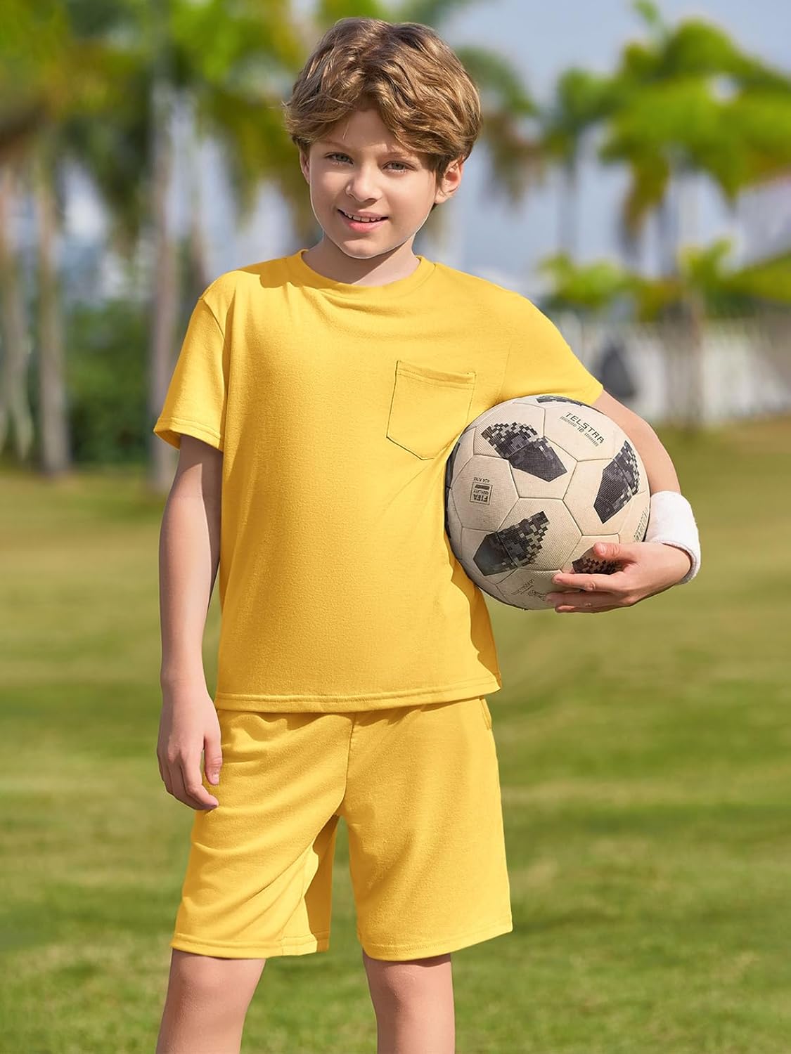 boys short sleeve tee and shorts set 5-14 years
