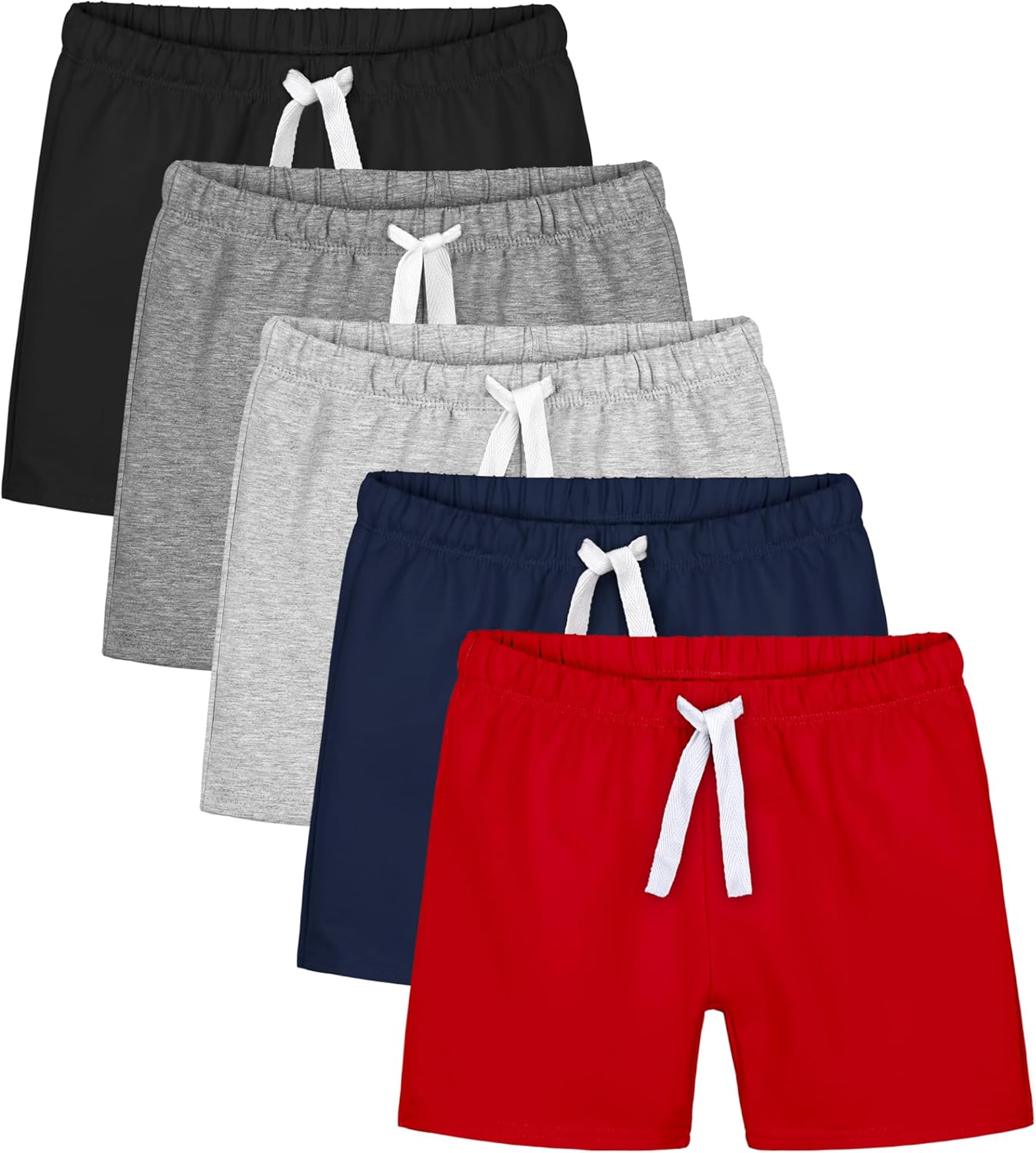 Resinta 5-Piece Toddler Boys Cotton Shorts Set
