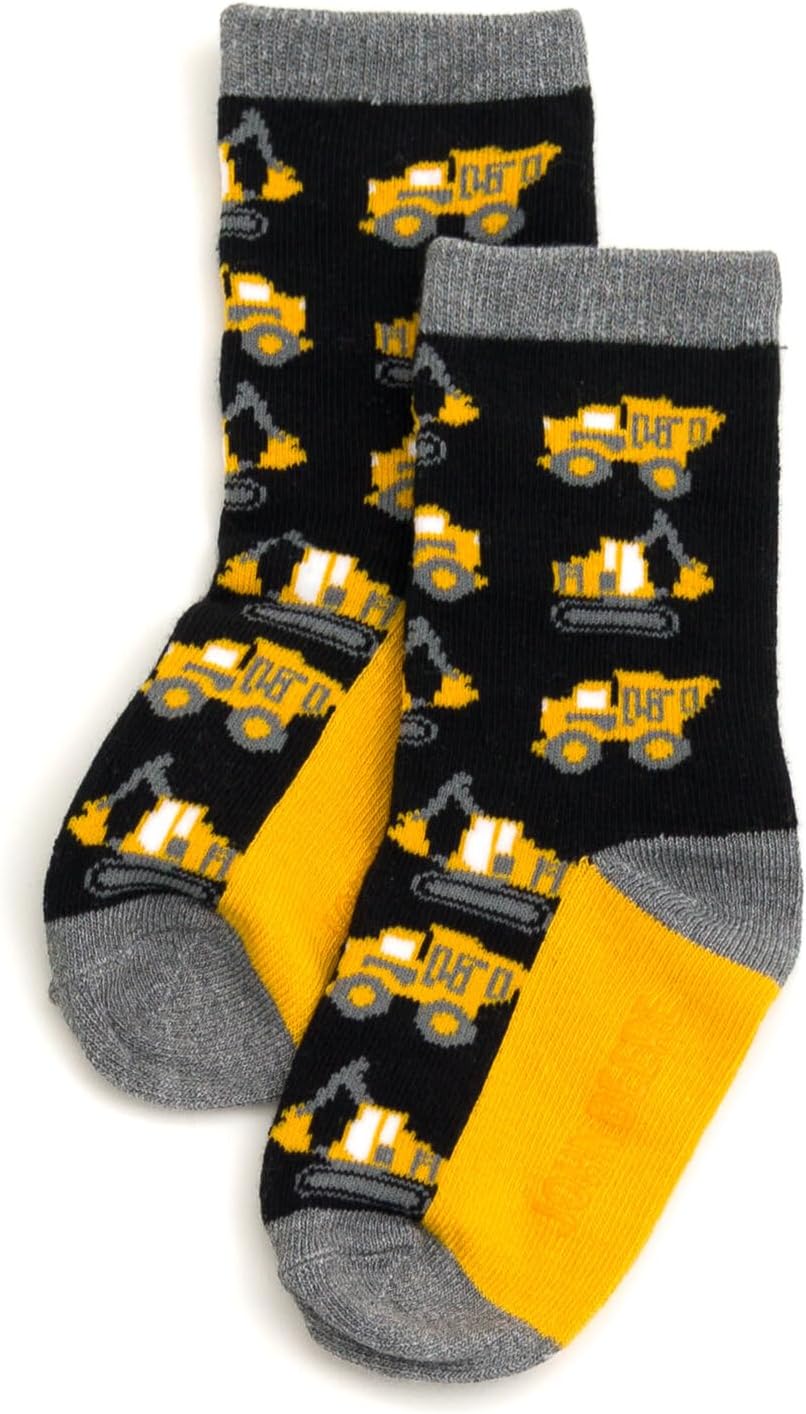 Non-Slip Grip Crew Socks for Toddler to Little Kids
