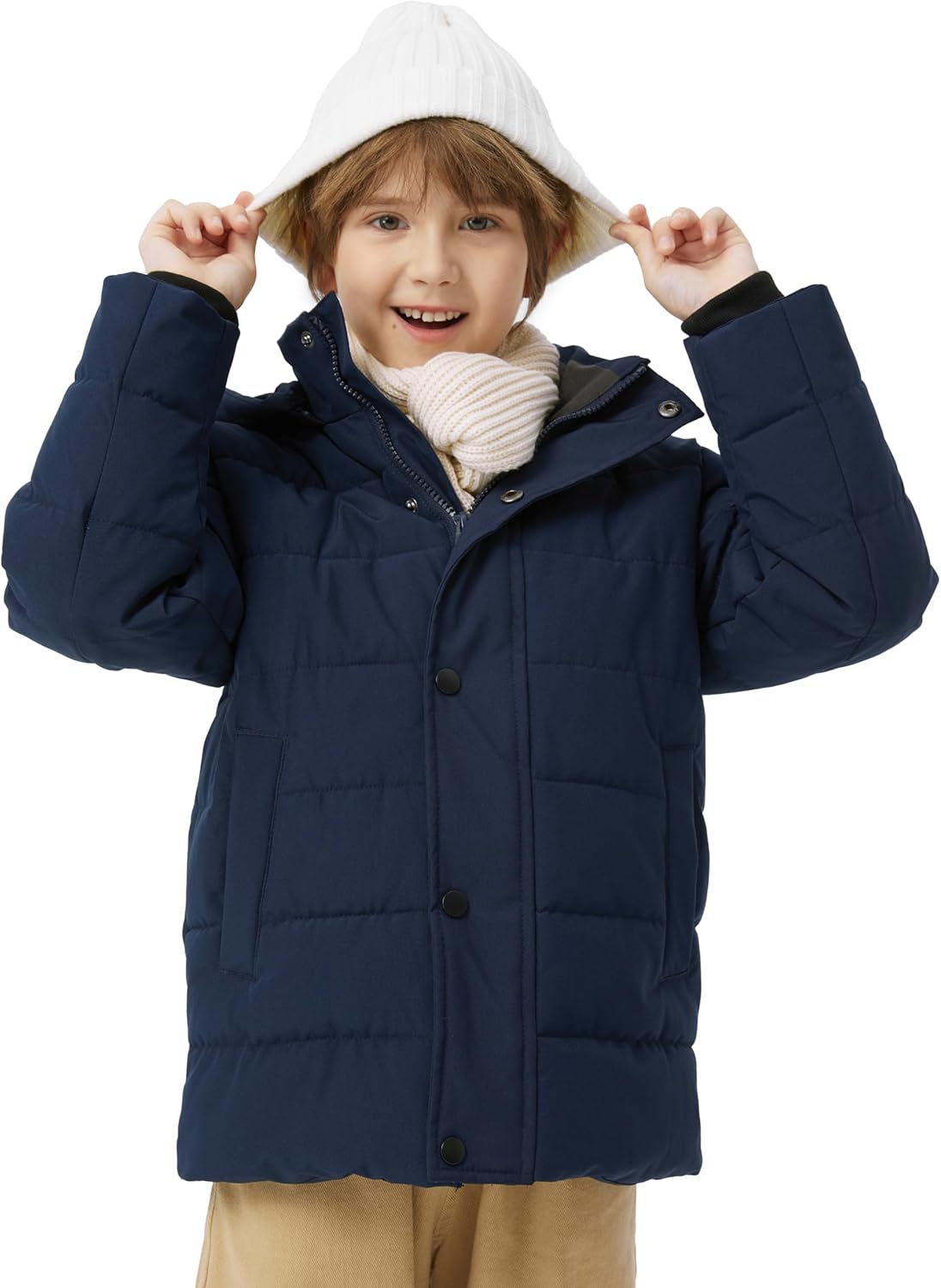 Warm Waterproof Puffer Jacket for Boys with Hood