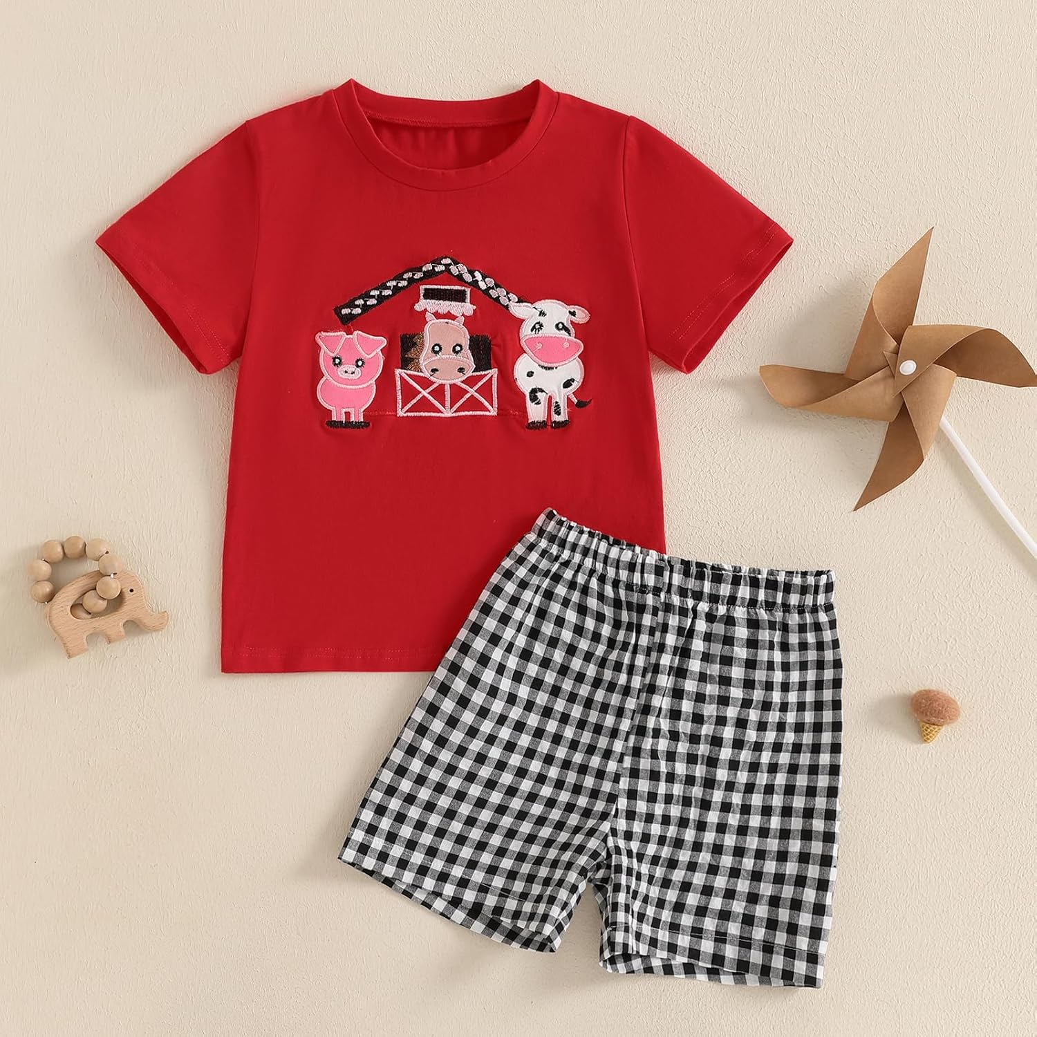Giraropa Toddler Boys Summer Tops and Shorts Set