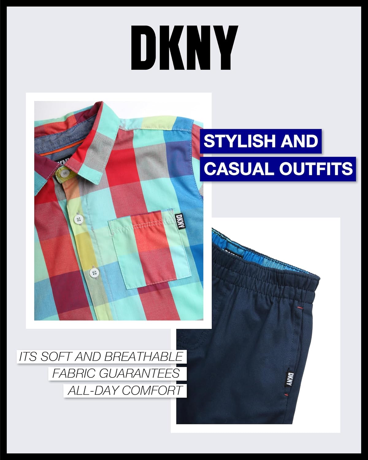 DKNY Boys 3 Piece Short Set for 2T-7