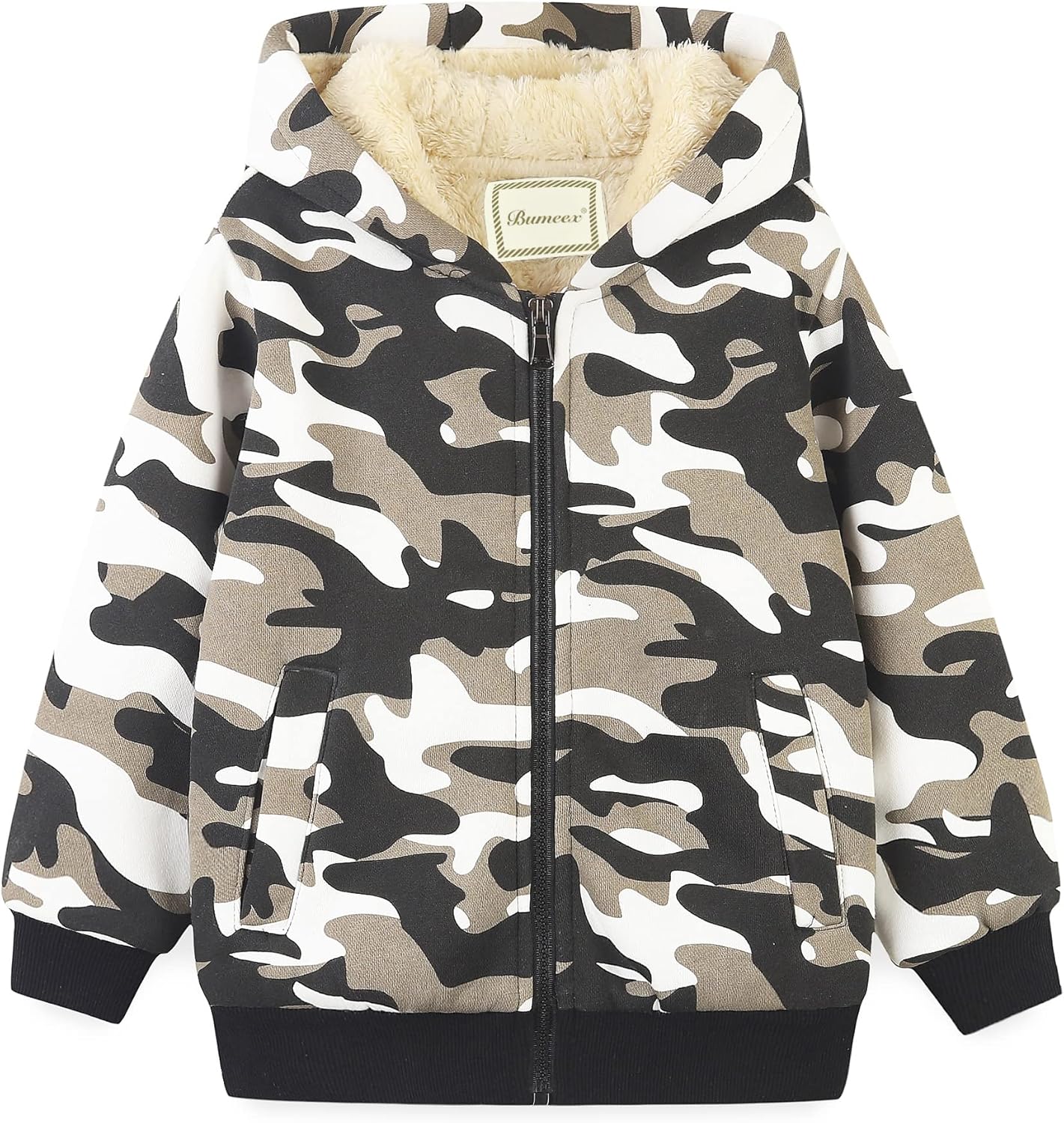 Bumeex Kids Sherpa Fleece Jacket for Boys and Girls 2-14Y
