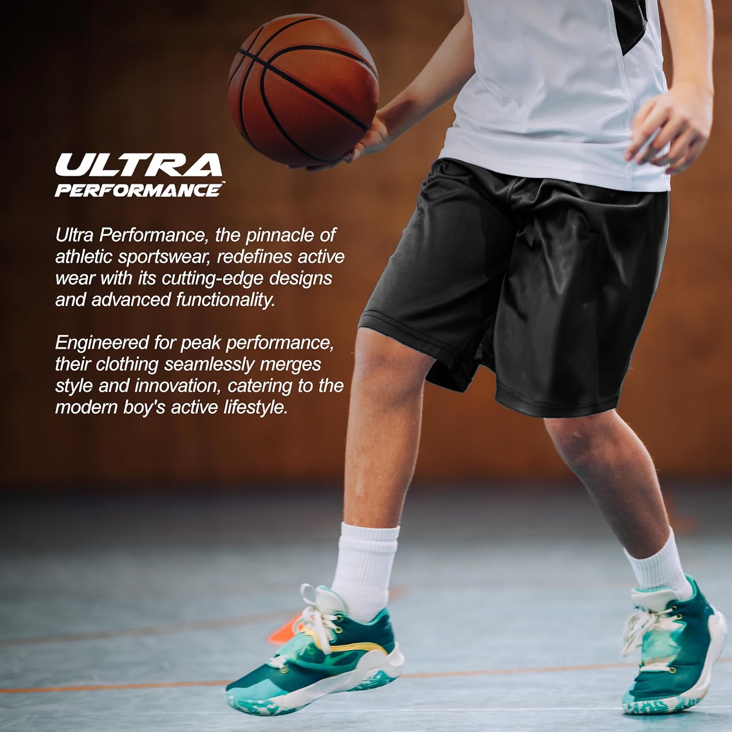 3-Piece Ultra Performance Mesh Basketball Shorts for Boys