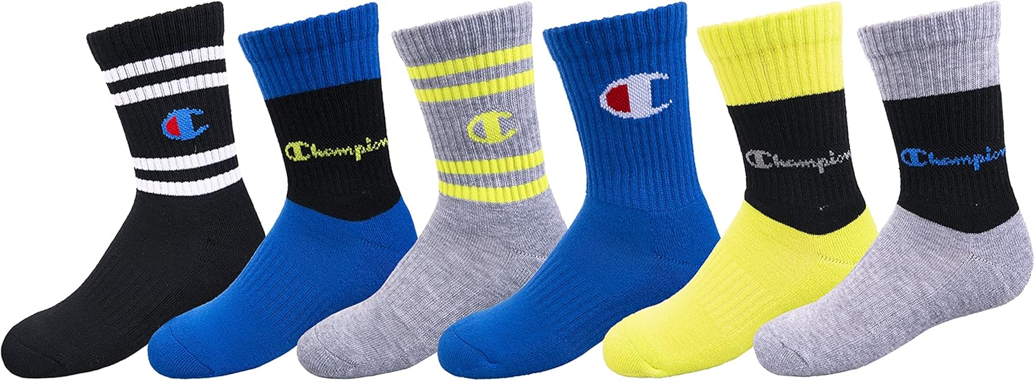 Champion Kids 6-Pack Child-Rated Crew Socks