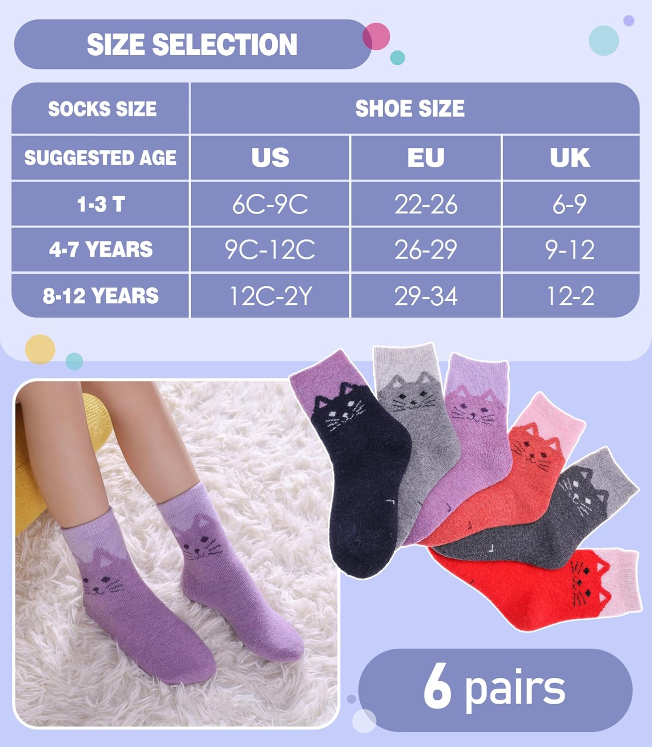 Winter Warm wool Socks for Kids