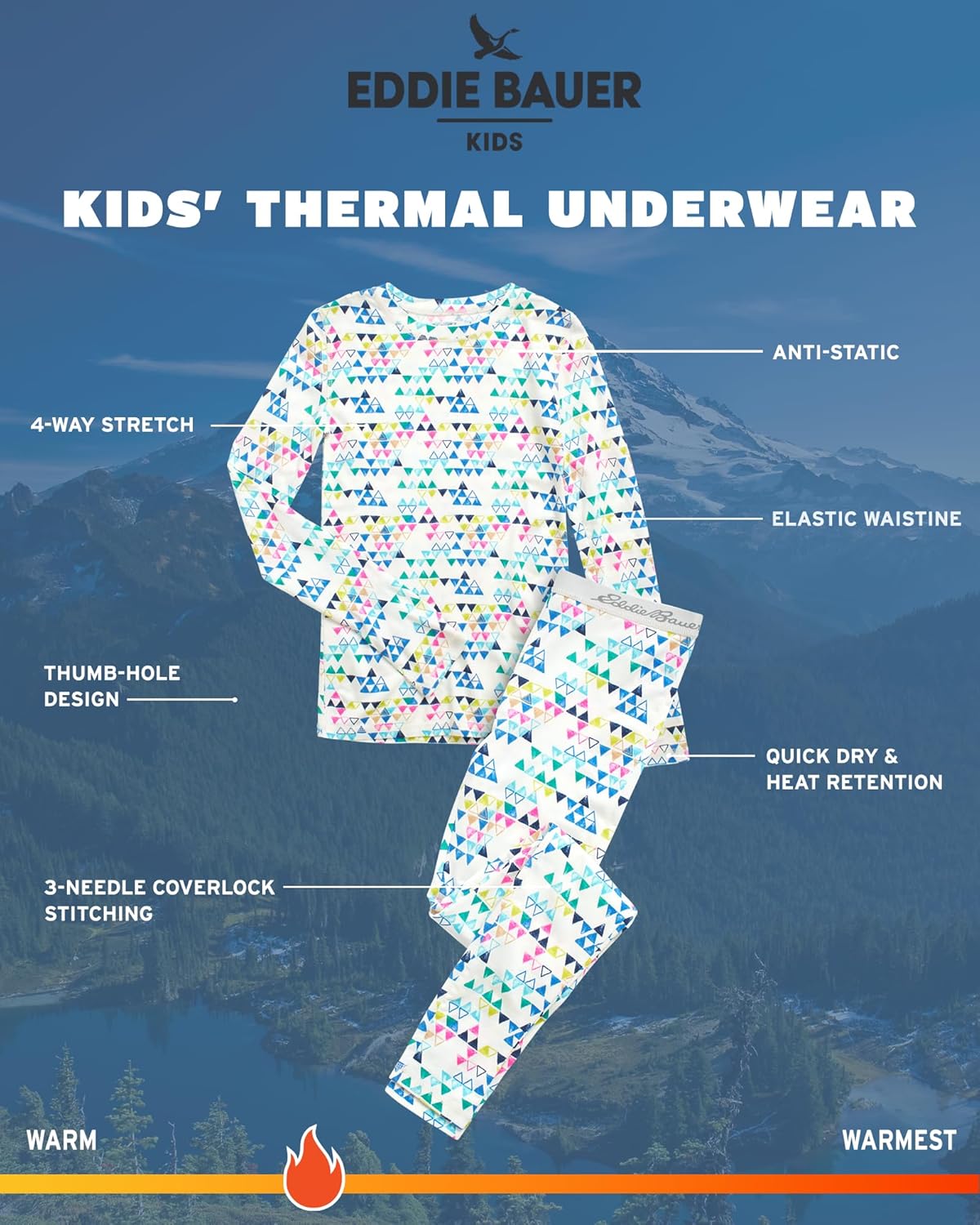 Eddie Bauer Kids Thermal Set Cozy Comfortable for Boys Girls