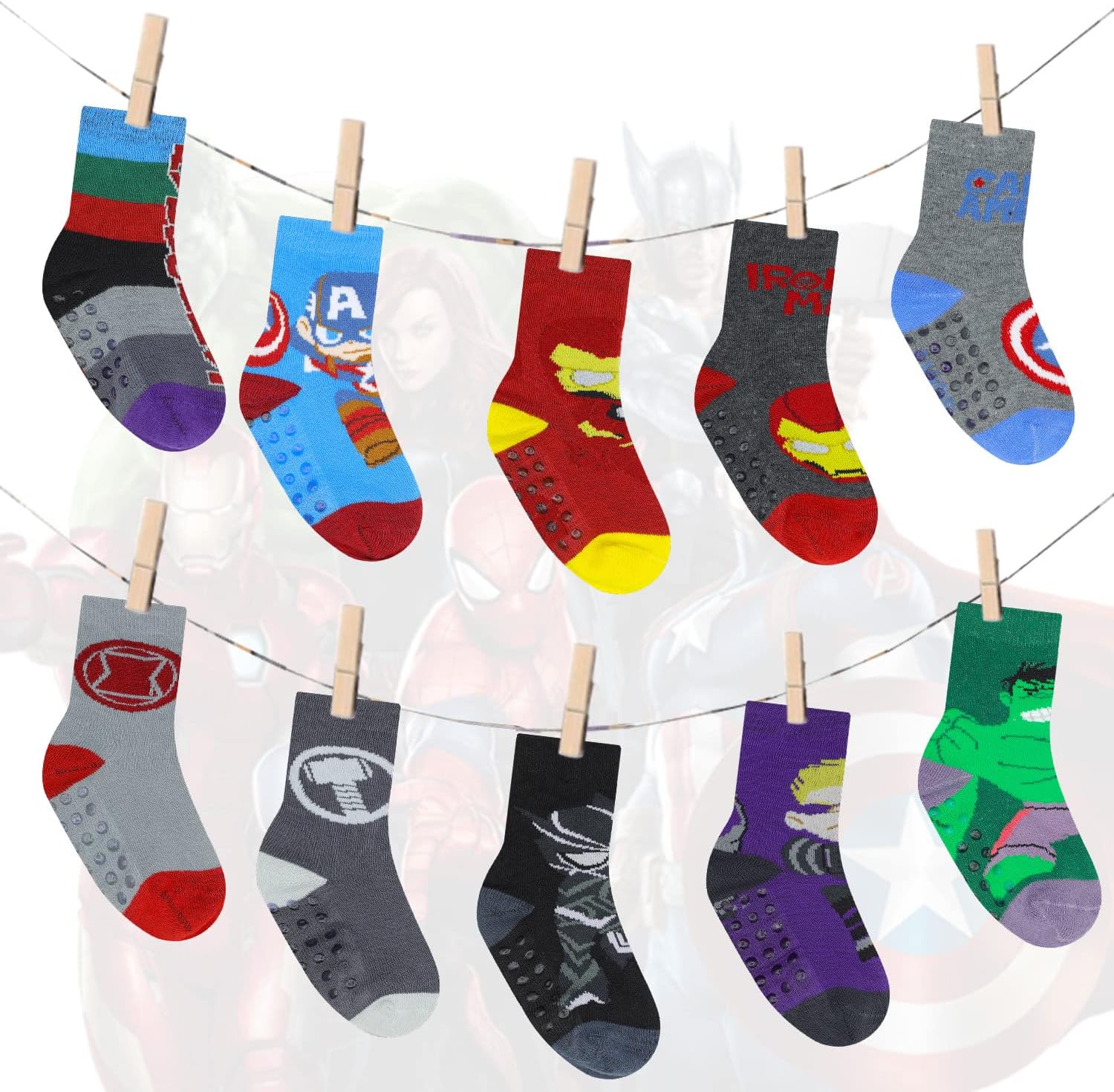 Marvel Spiderman Grip Socks Toddler Boys Back-to-School and Winter