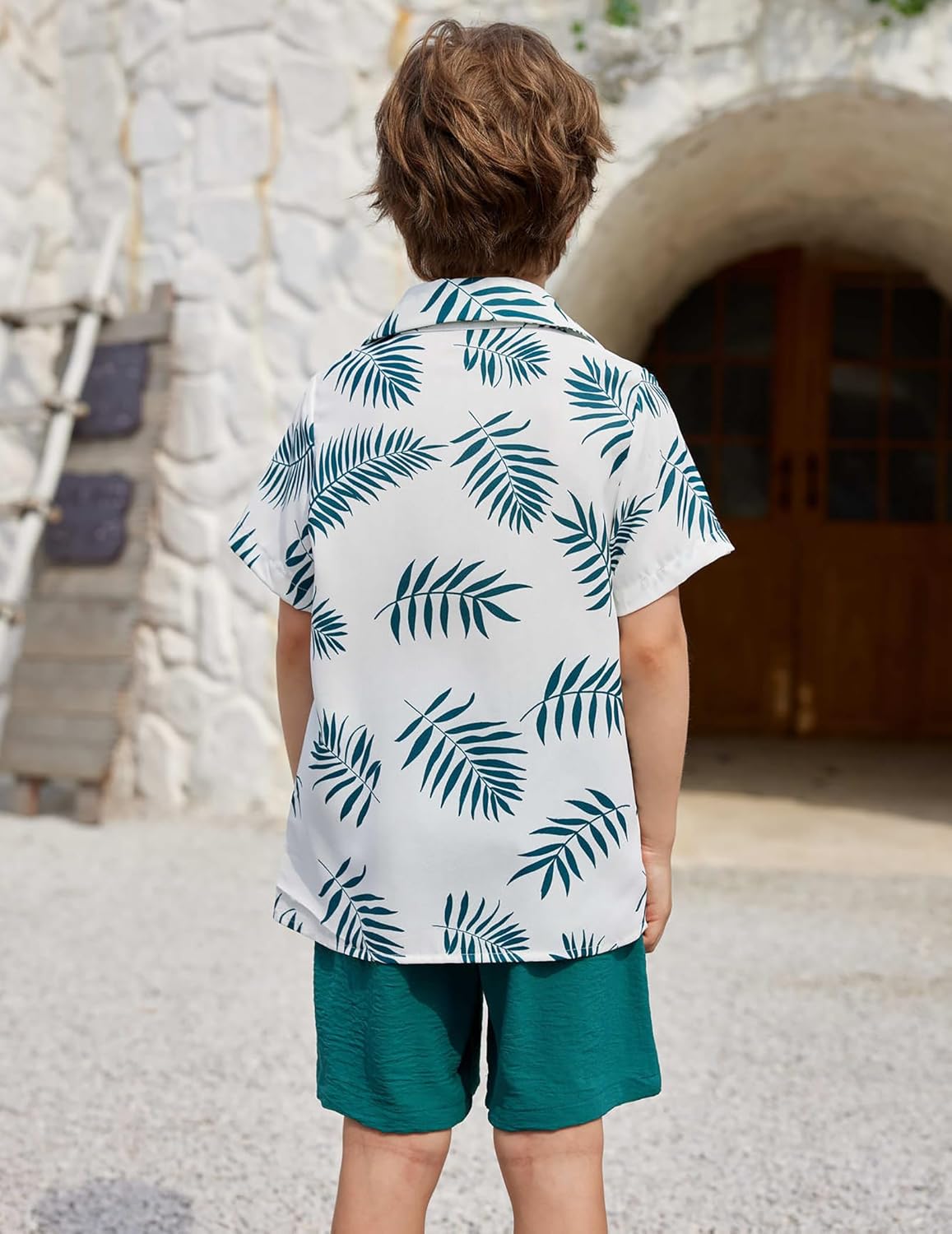 Arshiner Boys 2-Piece Outfit Set Hawaiian Shorts T-Shirt for