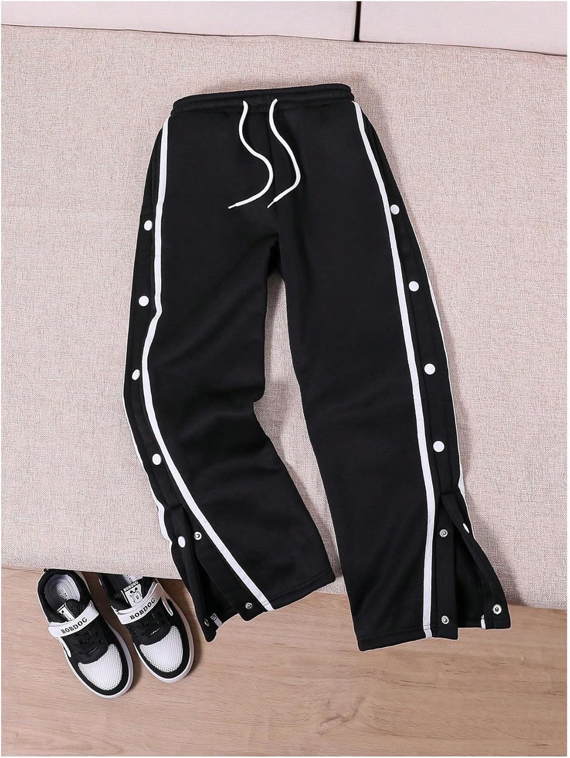 RoseSeek Boys Split Snap Button Sweatpants